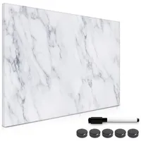 Navaris Magnettafel Memoboard White Marble, 60 x 40 cm