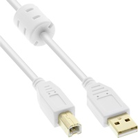 InLine USB 2.0 Kabel, A an B, weiß /