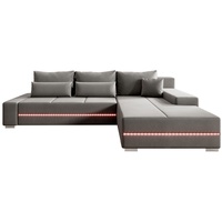 Juskys Sofa Davos mit LED - Hellgrau