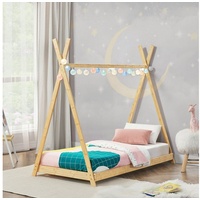 [en.casa] Kinderbett Vimpeli 90x200 cm Bambus