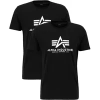 Alpha Industries Basic 2 Pack T-Shirt für Herren, Black