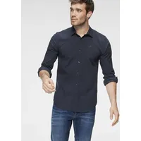 Tommy Jeans Original Stretch Slim Fit Langarmhemd Black Iris