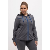 Ulla Popken Sweatjacke in grau melange | Gr.: 50-52