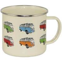 VW Collection - Volkswagen Große Emaille Kaffee-Tee-Tasse-Becher-Haferl für Camping