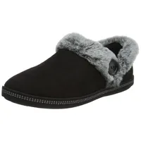 SKECHERS Cozy Campfire kuscheliger Damen-Slipper, Schwarz, 41 EU