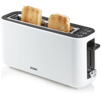 Domo DO962T Toaster stufenloser Temperaturregler, Cool-Touch-Gehäuse Weiß