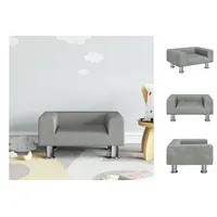 VidaXL Kindersofa Hellgrau 50x40x26,5 cm Samt