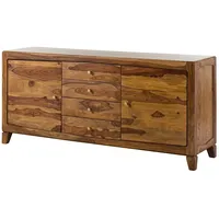 MASSIVMOEBEL24.DE Sideboard Sheesham braun lackiert) ANCONA #123