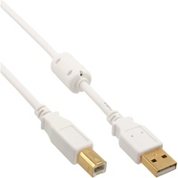 InLine USB 2.0 Kabel, A an B, weiß /