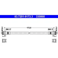 ATE Bremsschlauch Hinten 83.7201-9173.3 für FIAT LANCIA Musa