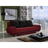 Fun Möbel Sofa Designersofa MIKA 3-Sitzer mit Schlaffunktion, Rot