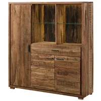 MASSIVMOEBEL24.DE Highboard Akazie 140x40x150 natur lackiert BARK #115)