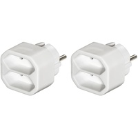 Hama Steckdosenadapter, 2fach, Euro, weiß