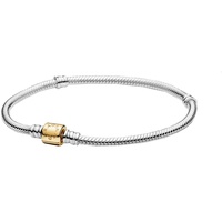 Pandora Armband "Moments" Silber Schlangenverschluss 14K Gold 599347C00 21