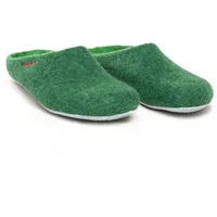 MagicFelt 701 Unisex Wollfilz-Pantoffel, Dunkelgrün dark green