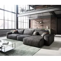 DeLife Ecksofa Lanzo L 360x160 cm Lederimitat Vintage Anthrazit