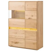 MASSIVMOEBEL24.DE | Cardiff Highboard aus Massivholz inkl. LED-Beleuchtung #121