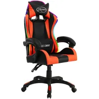 VidaXL Gaming-Stuhl mit RGB LED-Leuchten Orange und Schwarz Kunstleder