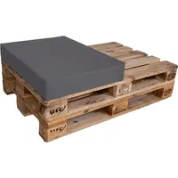 TexDeko Halbes Palettenkissen 60x80x12cm Loungekissen wasserabweisend (Grau)