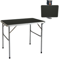 AMANKA Campingtisch Aluminium Klapptisch 60x80x67cm Stahlrahmen MDF-Tischplatte Dunkelgrau praktisches