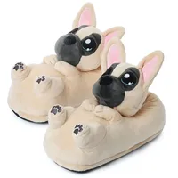 Corimori Süße Plüsch-Hausschuhe (10+ Designs) Frenchie „Zorro“ Slipper Einheitsgröße