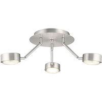 EGLO Deckenlampe Deckenleuchte verstellbare Arme silber Wohnzimmer rund, nickel