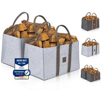 Oakage OAKAGE® Einkaufstaschen Faltbar [2er Set] Filztaschen Shopper Holzkorb