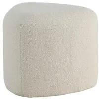 VCM ebuy24 Pouf, Hocker Ø46cm Teddystoff weiß.