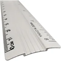 Interdruk Aluminium-Lineal - 30 cm - mit Umrechnung von