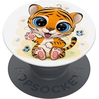 PopSockets PopGrip Basic Happy Cat, Smartphone Halterung, Mehrfarbig