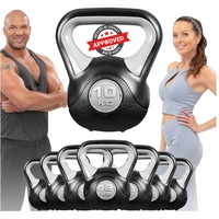 MIWEBA Sports Kettlebell KB200, Kunststoff-Kugelhantel, 4-12 kg, Anti-Rutsch-Griff, Hartgummifüße