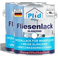 Plid Plid® Lack Fliesenfarbe Fliesen steichen Weiß glänzend,