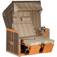 Natur24 Strandkorb Konsul Halbliegemodell 2-Sitzer Cappuccino