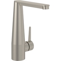 Villeroy & Boch Conum Einhebel-Waschtischarmatur mit Push-Open-Ablaufgarnitur, brushed nickel