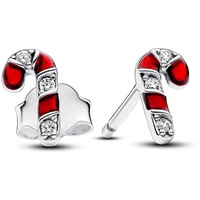 Pandora Moments Funkelnde Rote Zuckerstangen Ohrringe aus Sterling Silber