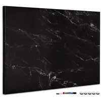 Navaris Magnettafel Memoboard, Black Marble, 90 x 60 cm