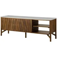 MASSIVMOEBEL24.DE Sideboard Mango 185x45x65 braun geölt / echter Marmor