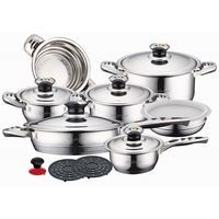 COFI 1453 Cheffinger 16-Teilig Kochtopf Set Kochtöpfe Topf Kochtopfset