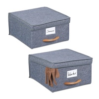 Relaxdays Aufbewahrungsbox 2er Set, je 12 l, Faltbox mit