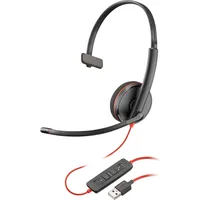 Poly C3210 USB-A BLK HS Kabelgebunden Office Headset, Schwarz