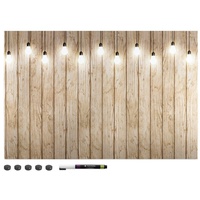 Navaris Magnettafel Memoboard Lamps, 60 x 40 cm braun