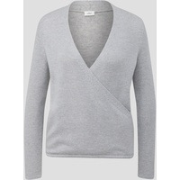 S.Oliver BLACK LABEL Strickpullover in Wickel-Optik, grau