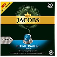 Jacobs Lungo 6 Decaffeinato Kaffeekapseln 20 Kapseln, für Nespresso