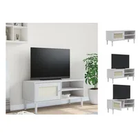 VidaXL TV-Schrank SENJA Rattan-Optik Weiß 158x40x49cm Kiefernholz