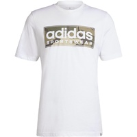 Adidas Herren Camo Linear Graphic T-Shirt White, XL