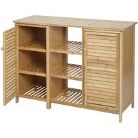 Mendler Badezimmerschrank HWC-B18, Regal Kommode Badschrank Badregal, 2 Türen