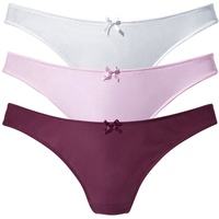 PETITE FLEUR String Damen weiß+rosé+brombeer Gr.40/42