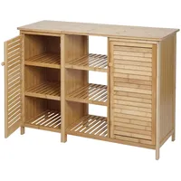 MCW Badezimmerschrank, Braun, Holz, 99x87x33 cm, Badezimmer, Badezimmerschränke, Midischränke