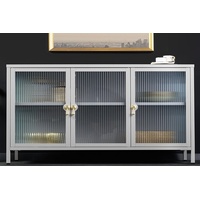 Riess-Ambiente Sideboard AMSTERDAM - 105cm greige gold Riffelglas Metall