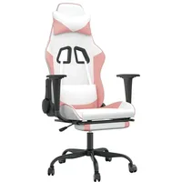 VidaXL Gaming-Stuhl mit Fußstütze Weiß und Rosa Kunstleder Modell